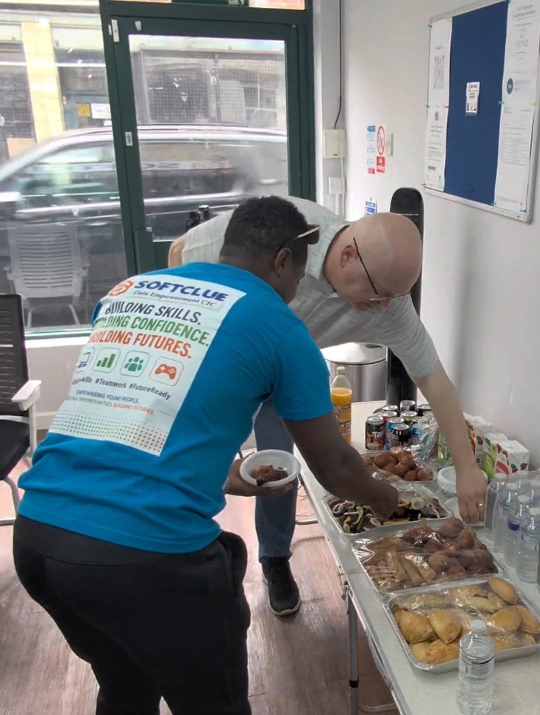 Sharing food together at the community celebration