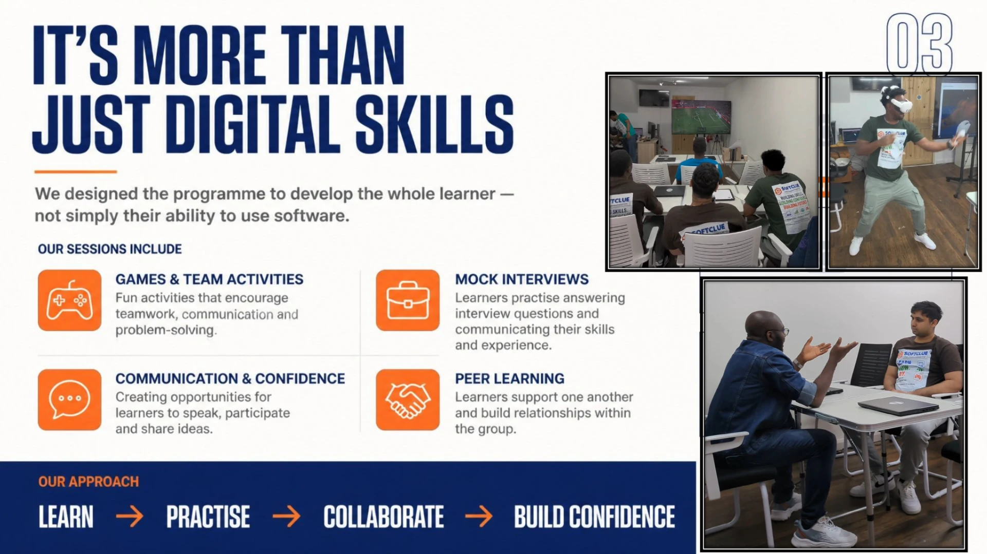 It's more than just digital skills — games, mock interviews, communication, confidence and peer learning